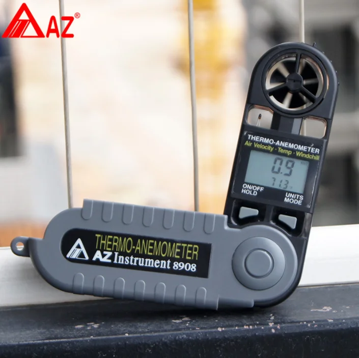 AZ8908 Handheld Pocket Wind Speed Range1.1-20m/s Wind Speed 0.1m/s Digital Anemometer Wind Speed Meter