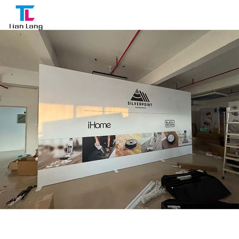 Easy Set Up Portable Custom Promotion Booth Polyester Fabric Display 10x20 Aluminum SEG LED Pop Up Advertising Light Box