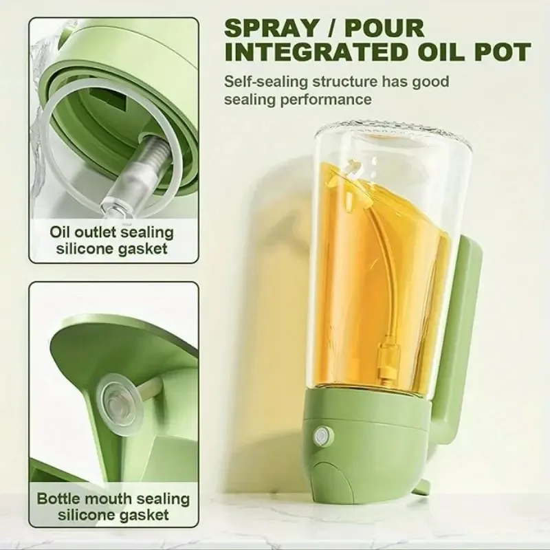 Multifunctional Cooking Spray Bottle Healthy Low Fat Option Air Fryer Compatible 2 In 1 Oil Mister