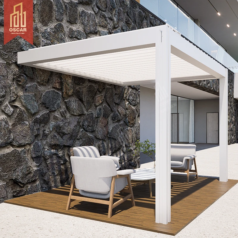 The Most Popular Simple Courtyard Foreign Trade Pavilion in 2025, New Chinese Style Aluminum Alloy Pergola