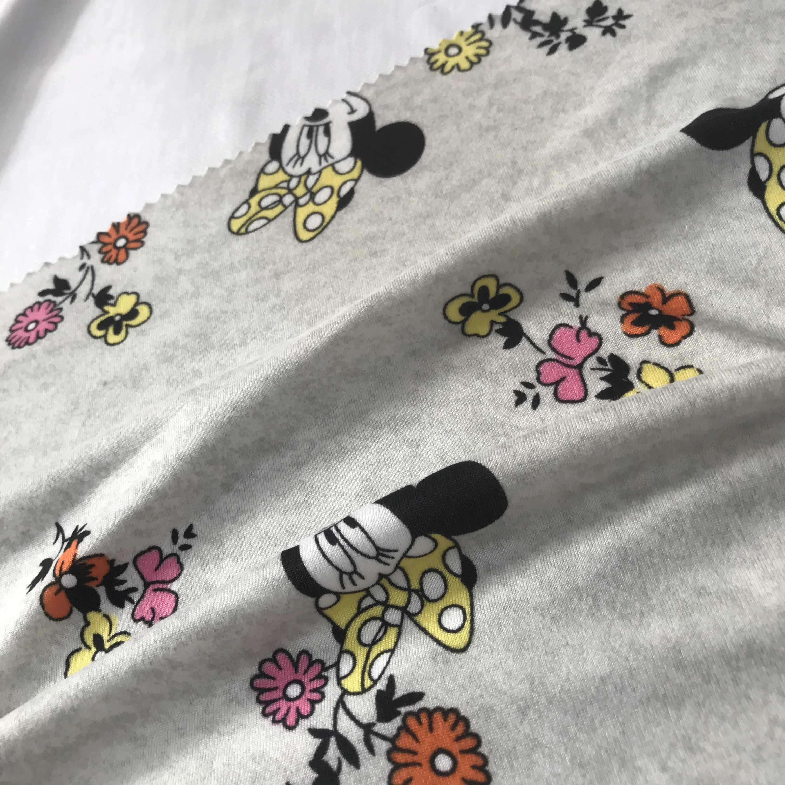 Knitting 97% Cotton 3% Spandex Digital Dty Brush Printed Jersey Fabric Custom Printing For Dress