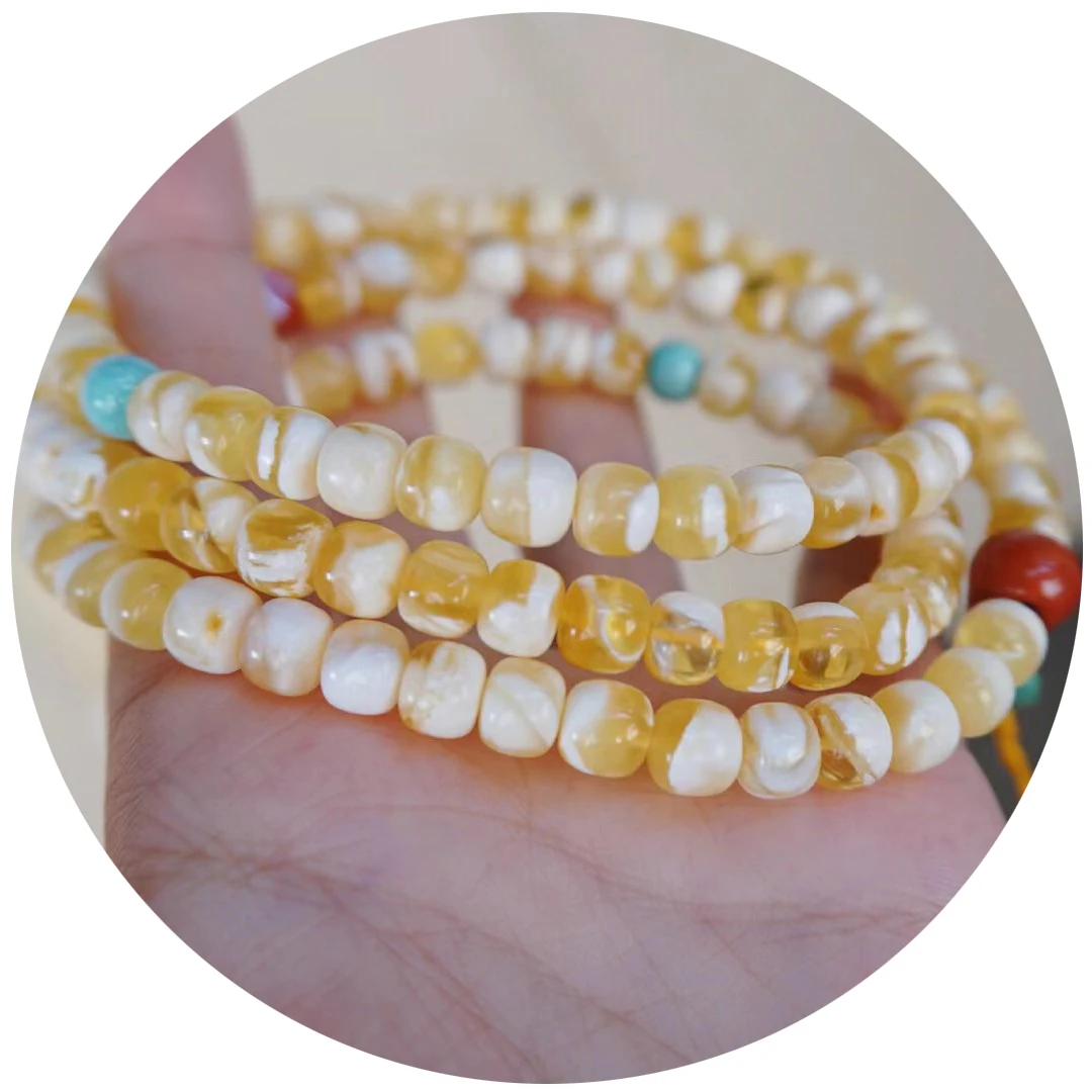 factory outlet  100% Natural Baltic amber High quality Russian Amber Beads The diameter of Golden white amber bead is 8-10mm