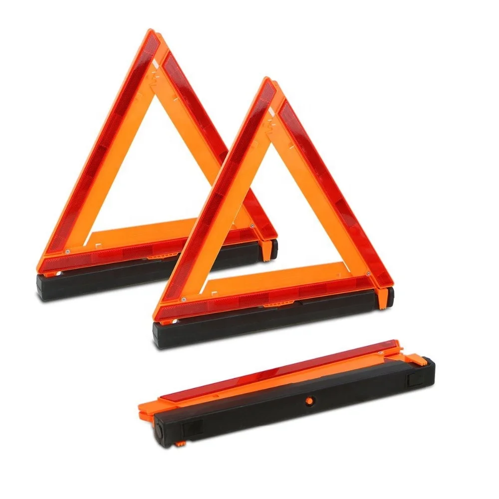 3 Pack Warning Triangle DOT Approved Reflective Warning Road Safety Triangle Kit