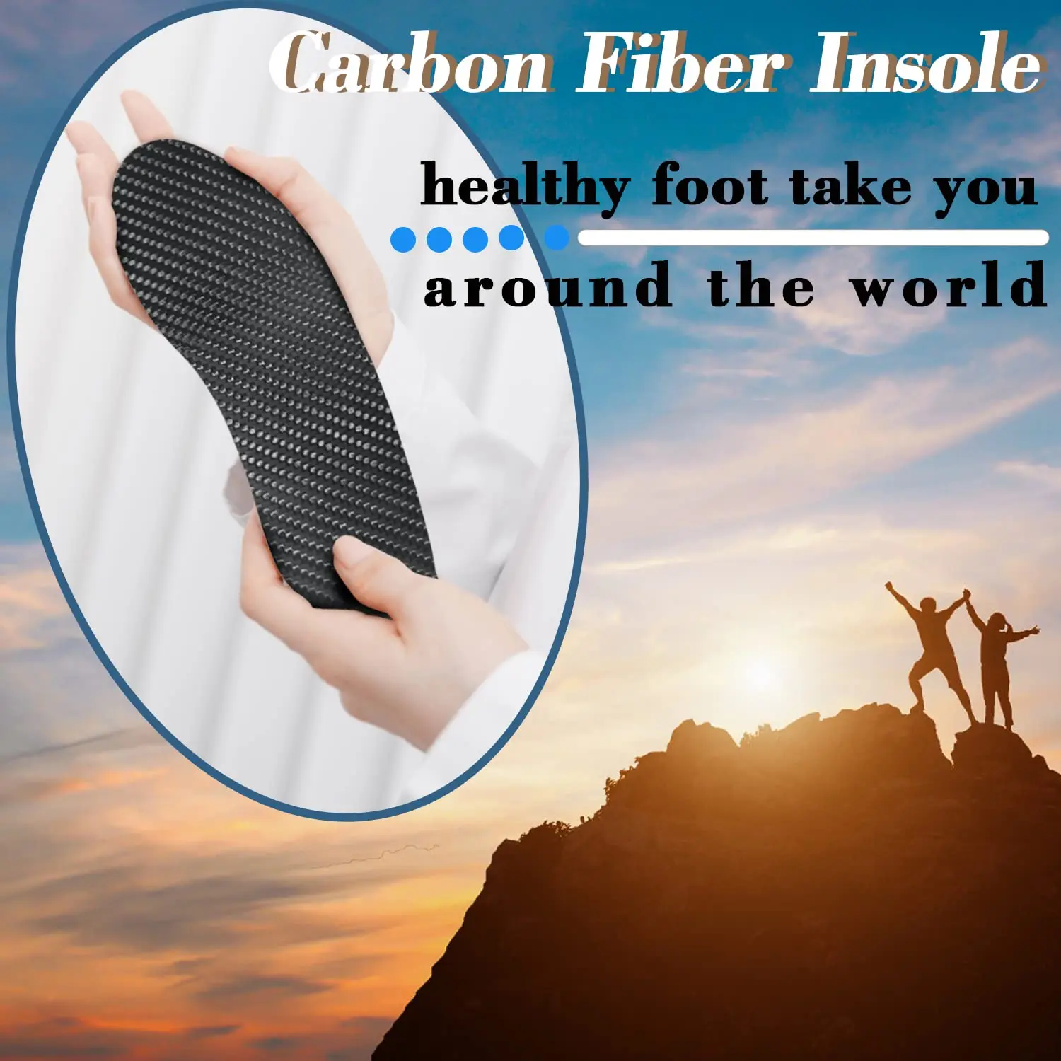 Ideastep Carbon Fiber Like Insoles Flat Foot Eliminate Pressure Orthotic Insoles Full Length With Arch Supports