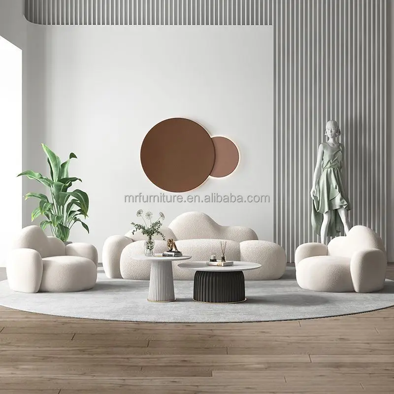 Italian design creative small family clothing store beauty salon cloud lamb cashmere shaped sofa European sofa