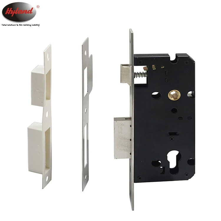 3 latches door mortise lock for entry, Hyland OEM LC85x50mm, Euro cylinder lock body