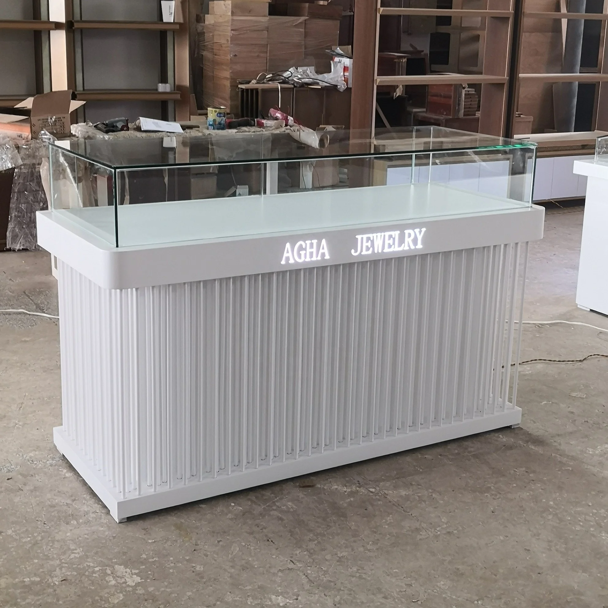Запираемый стеклянный счетчик ювелирных изделий металлический витрина из нержавеющей стали ювелирный магазин мебель для продажи