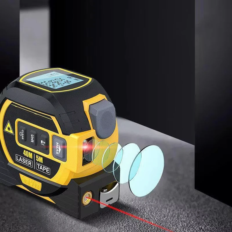3 in 1 Digital Multifunctional Laser Distance Meters 40m Rechargeable Measurement Tool 5m Laser Tape Measure with LCD Display