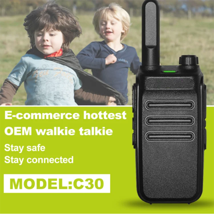 Portable Mini Handheld 2-way Radio Vox Kd-c30 Uhf Long Range Phone Walkie Talkie 21*17*6 Cm 400-470mhz 16 Channels ABS Plastic