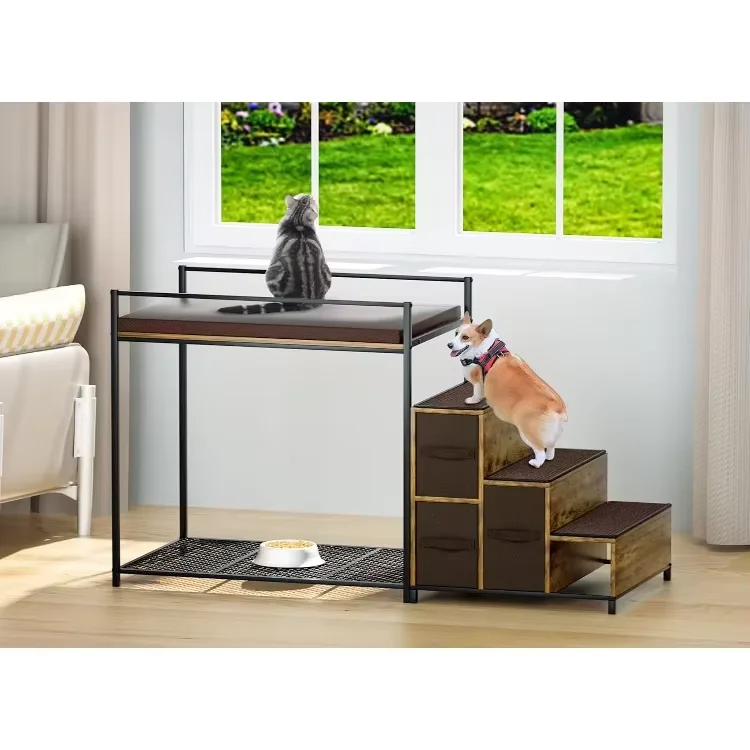 Кресла для гостиной приподнятая двухъярусная кровать практичная кошачья лестница оконный окунь собак с местом хранения сиденье 3 в 1