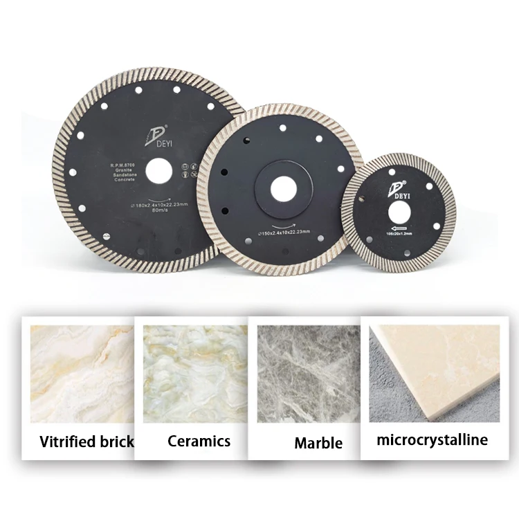 DEYI Hot Sale 7inch 180mm rainbow Granite Cutting Diamond Saw Blade for Cutting Granite Concrete Sandstone