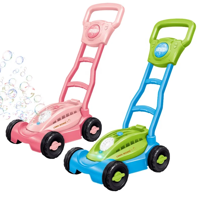 Automatic Bubble Machine Slooshing Bubble Lawn Mower Maker Cart Toddler Toys Kids Gardening Outdoor Toys