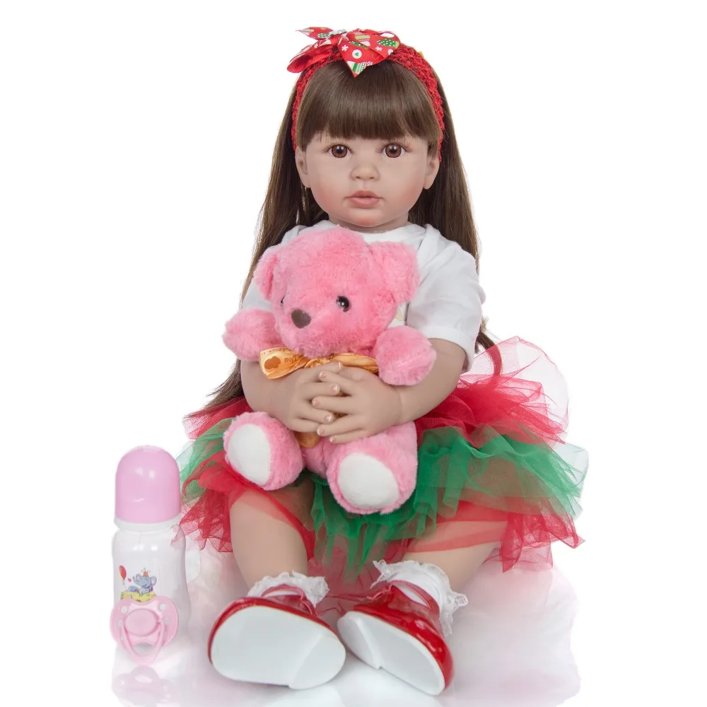 
60 cm Princess Cloth Body Reborn Dolls Wear Christmas Dress for Kids Xmas Gifts 