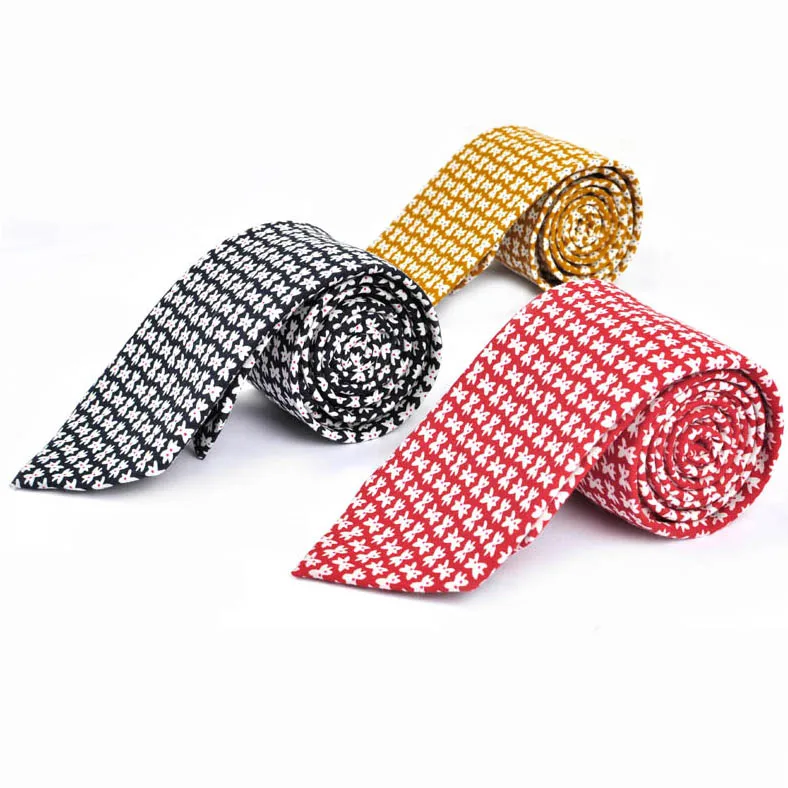 Новый дизайн, модный мужской галстук из 100% хлопка, много цветов