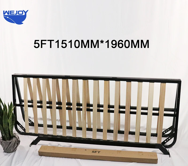 Wejoy Bedroom Furniture Ottoman Folding Double Wood Bed Frames Hydraulic Gas Lift Queen Size Bed Frame