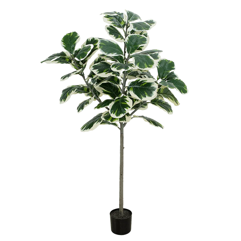Senmasine Fake Ficus Lyrata Plants White Artificial Fiddle Leaf Tree For Indoor Outdoor Farmhouse Home Decor
