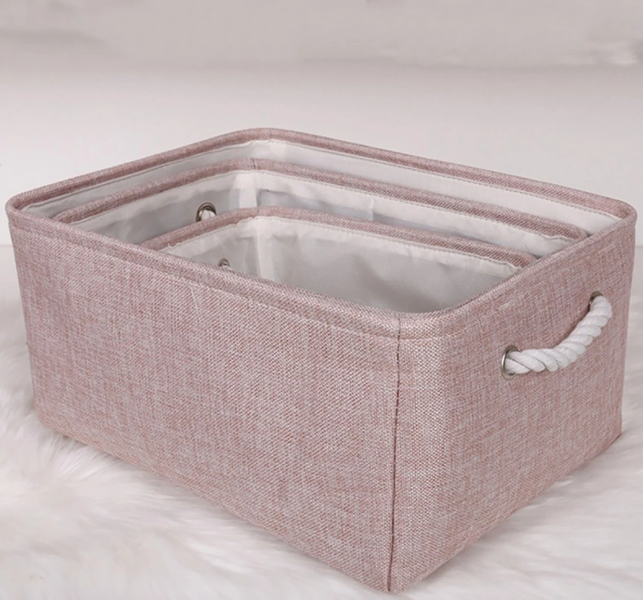 fabric storage basket children toys clothes linen storage basket bedroom foldable storage basket bin with cotton rope handle