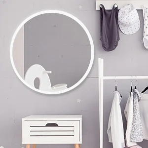 800mm Round Shape and Wall Mounted Bathroom Home Decorated Light Mirror anti fog Defogger Shower Mirror