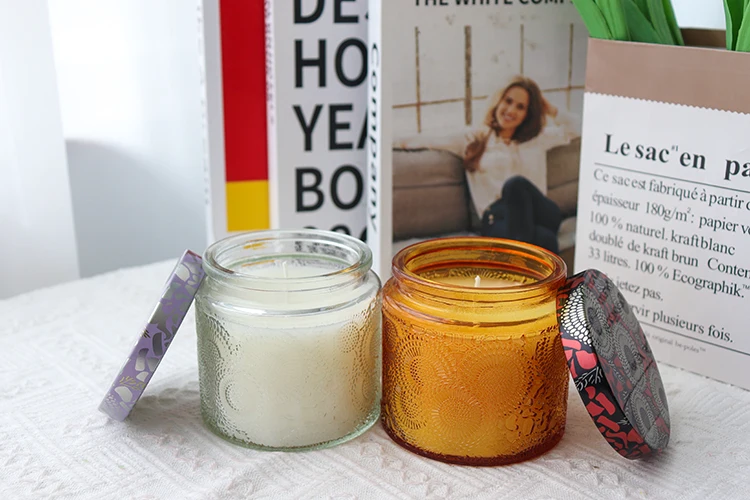 Роскошная Ароматерапия Соевый Воск пчелиный воск парафин Пальмовый свеча ароматизированный ароматизатор стеклянная банка деревянная крышка для домашнего использования