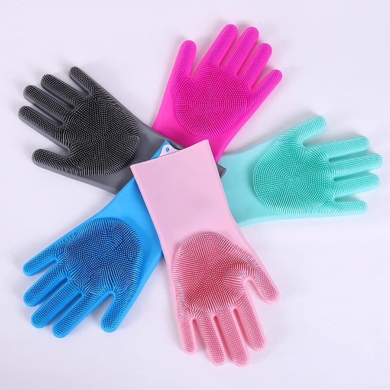 Factory Wholesale Plastic Silicone Multicolor Household Rubber Gloves, Hot Selling Kitchen Supplies China Rubber Gloves