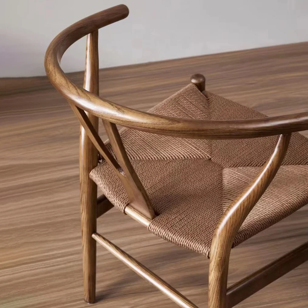 Beech wood white color Y back dining room chairs  Hans J. Wegner  Wishbone Chair from China manufacturer supply wooden  chair