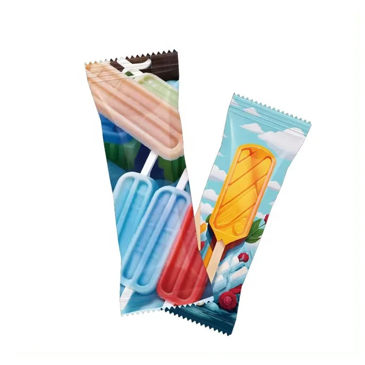 Custom Logo Print Recyclable Mylar Back Seal Plastic Ice Cream Pop Popsicle Packaging Bags