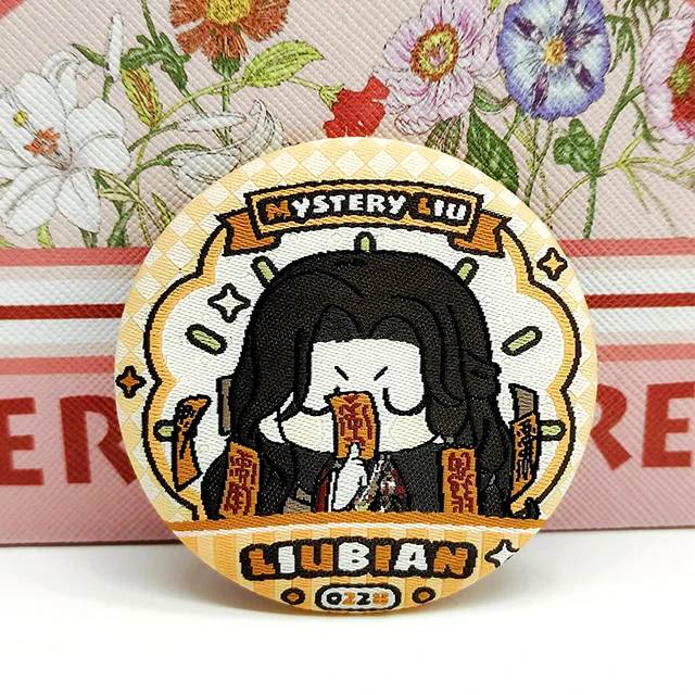 Woven Cartoon Embroidery Comics Brooch Tinplate Pin Clothing Bags Accessories Cartoon Logo Custom