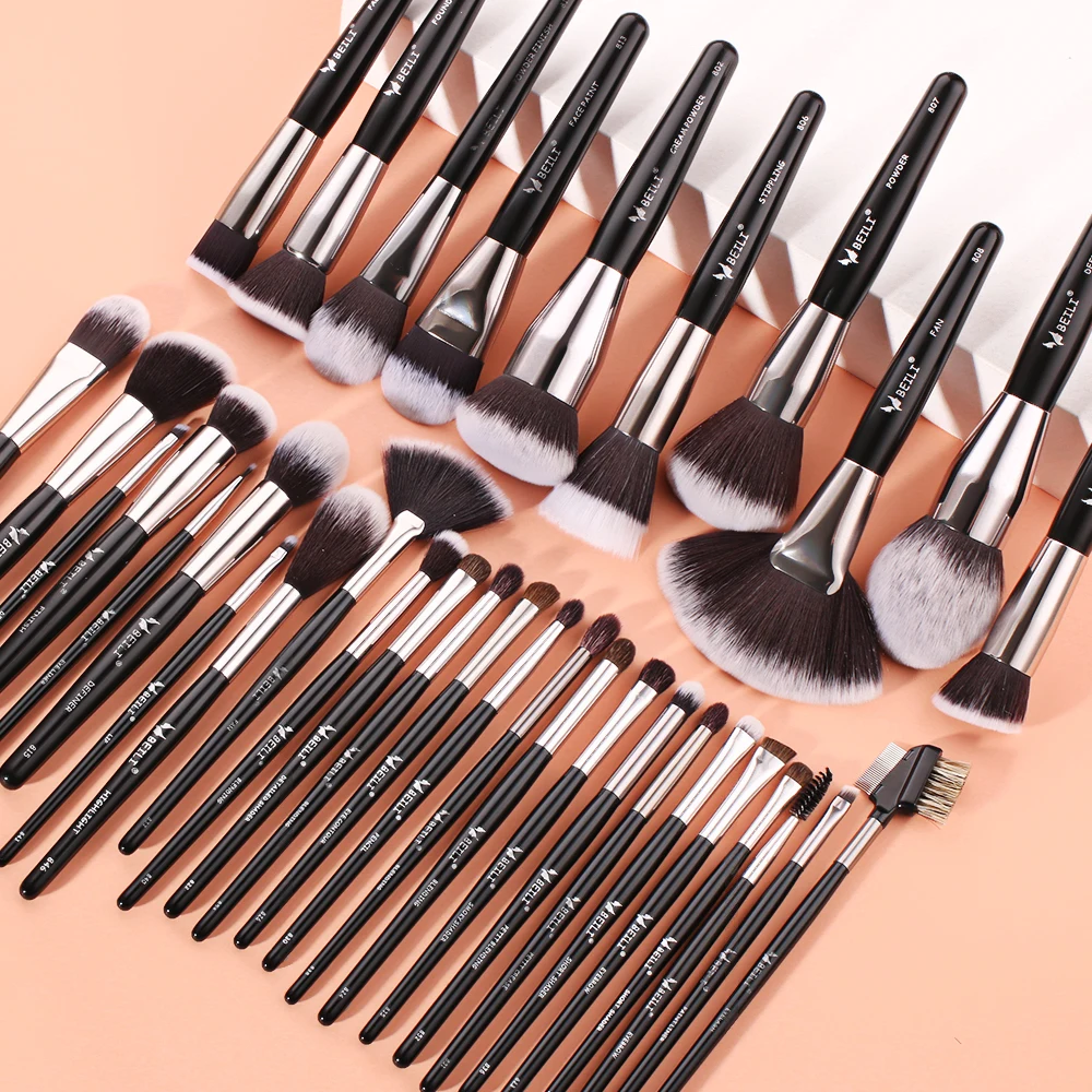 BEILI 35 шт. высокое качество частная марка веганский макияж кисти набор Пользовательский логотип pinceaux профессиональный