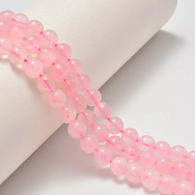 High quality natural stone 8mm Round Pink Stone loose bead DIY jewelry accessories