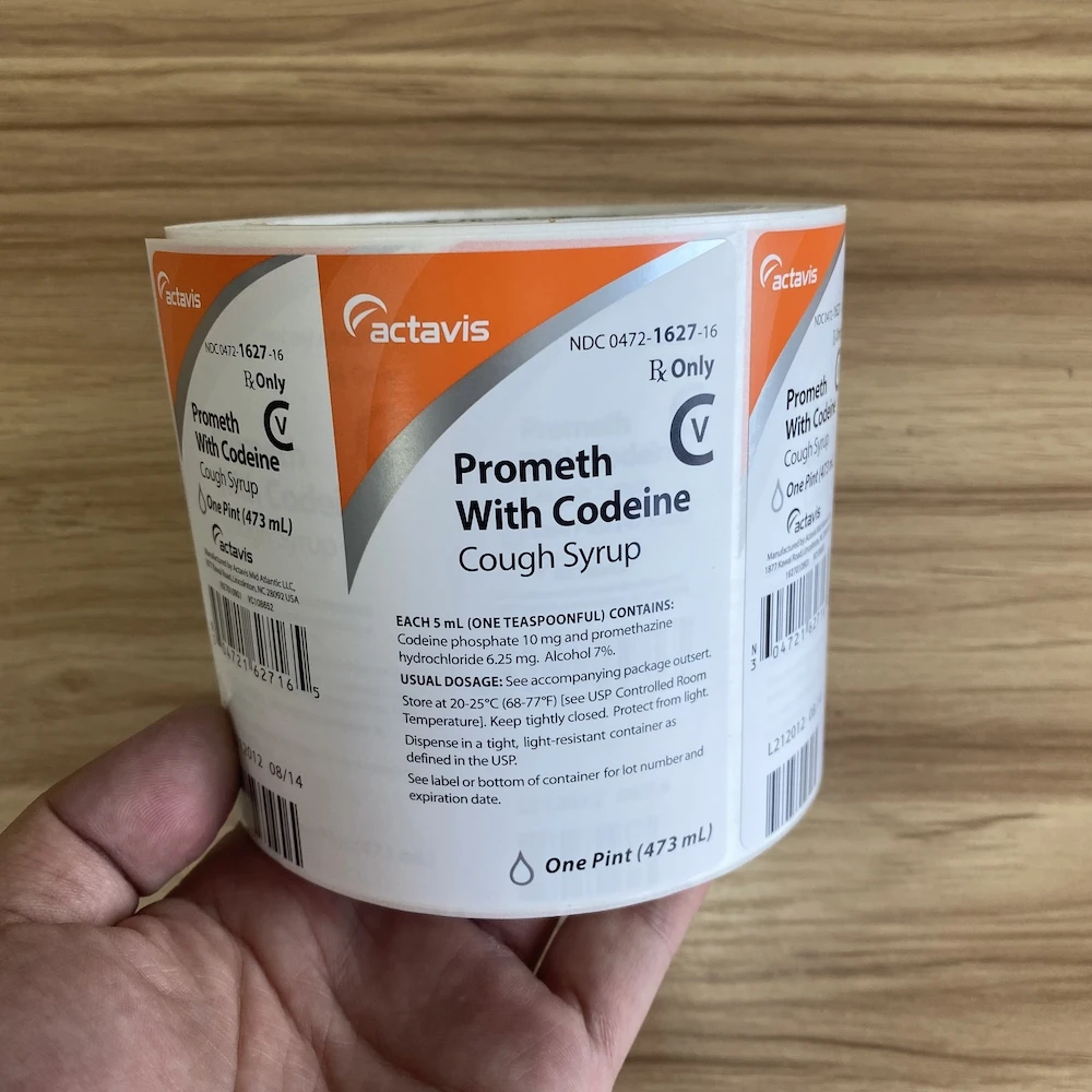 wockardt cough syrup sticker label hitech Multi-layer adhesive sticker with booklet