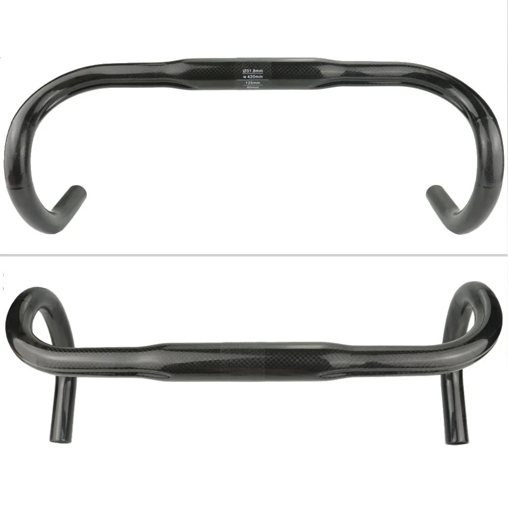 T1000 Carbon fiber road bike handlebar 400 420 440mm bicycle handlebar 3k UD lightweight handlebar
