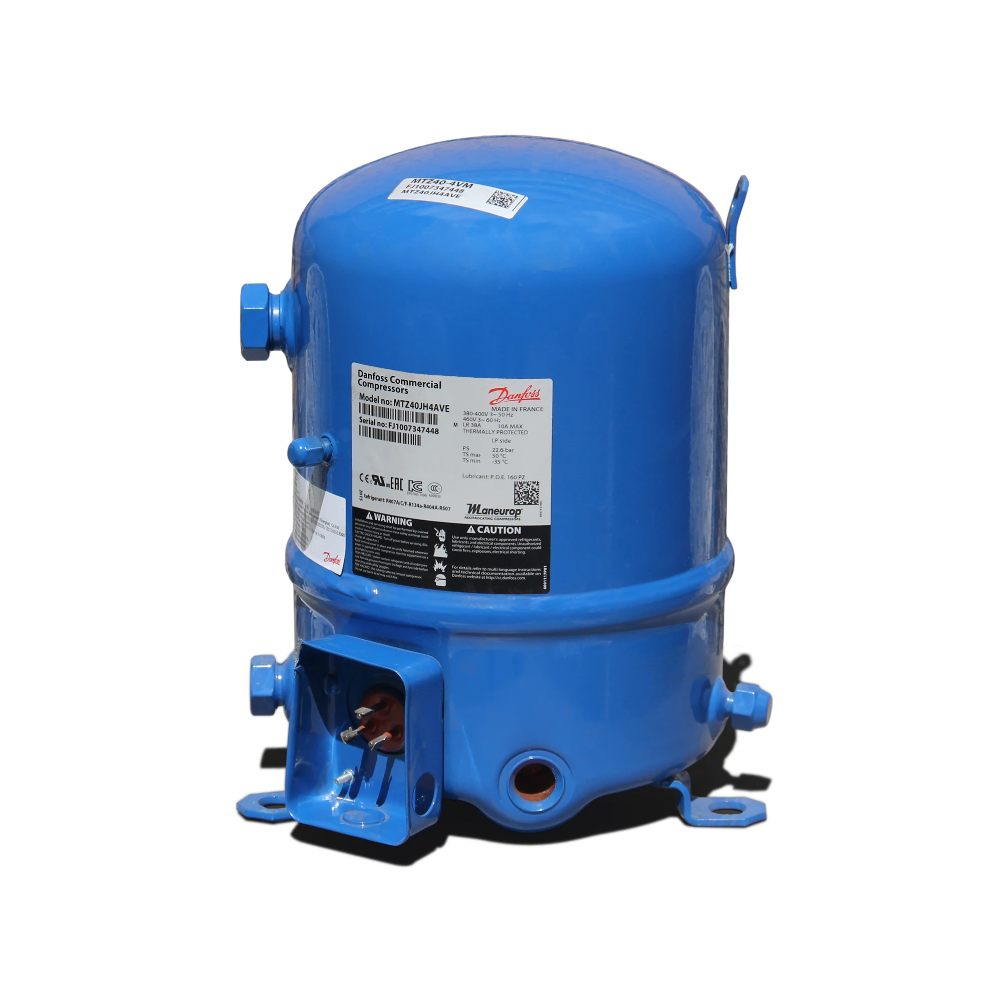 3 hp Maneurop Piston Compressor MT36 MT 36 With R22 Refrigerant  MTZ36 MTZ036 MTZ 36 With R404A Refrigent