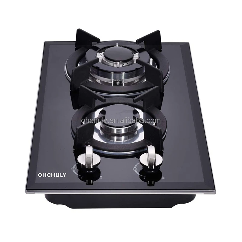 Table Top Household 2 Burner Cooktop Built-in glass top Cooker Flame Gas Stove