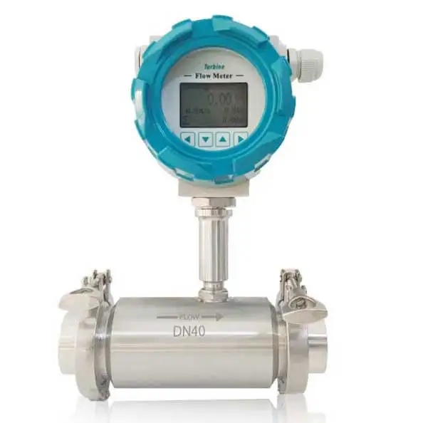 24vdc power 0.2% accuracy ethanol liquid flow meter 1.5 inch turbine water flowmeter