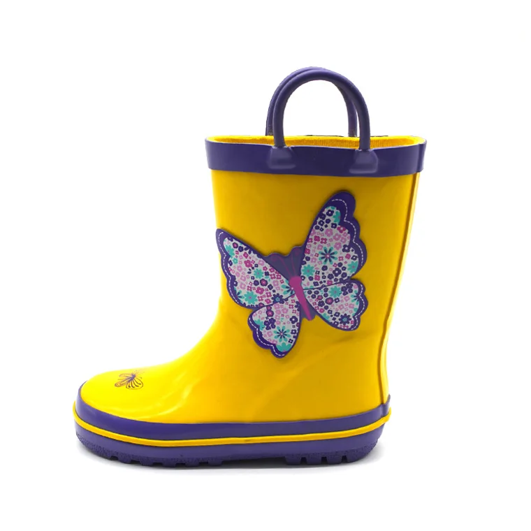 Toddler Girl Rain Boots Comfortable Natural Rubber Kids