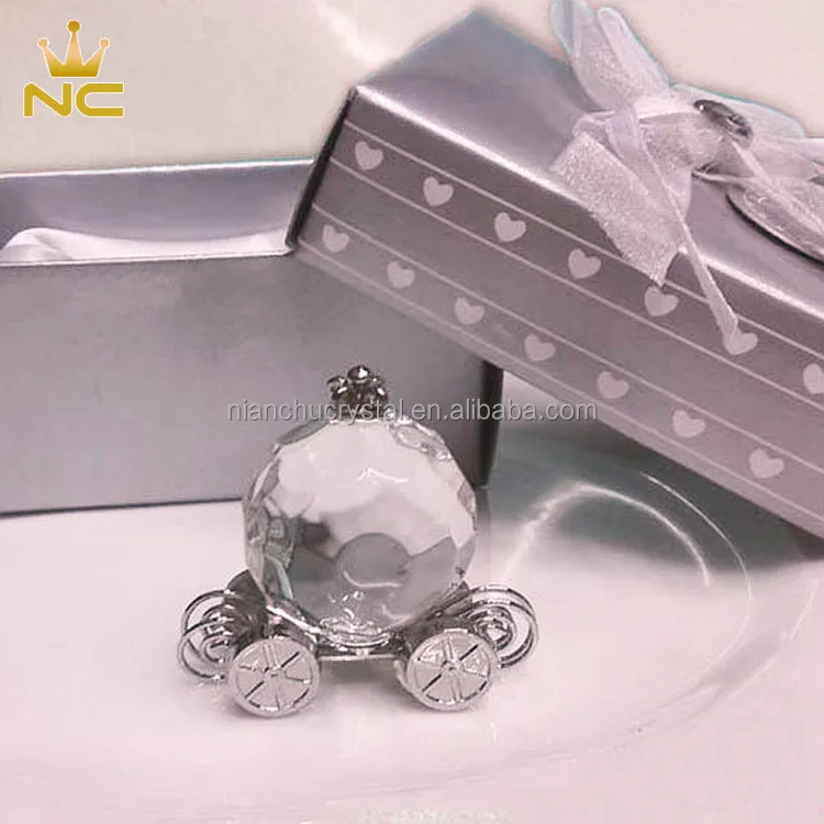 Silver Gifts Crystal Pumpkin Carriage Wedding Souvenirs Guests