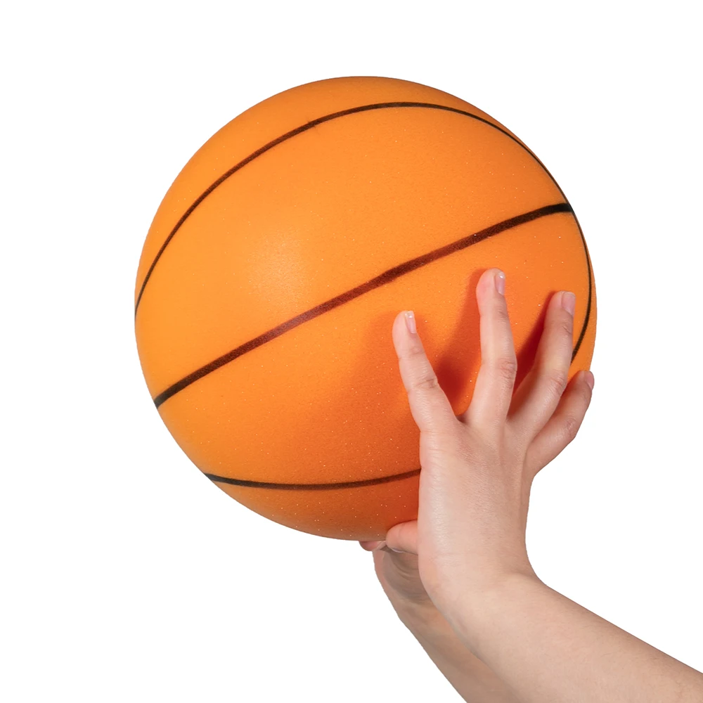 Kids silent soft training ball 24cm pu foam basketball lightweight for various indoor activities