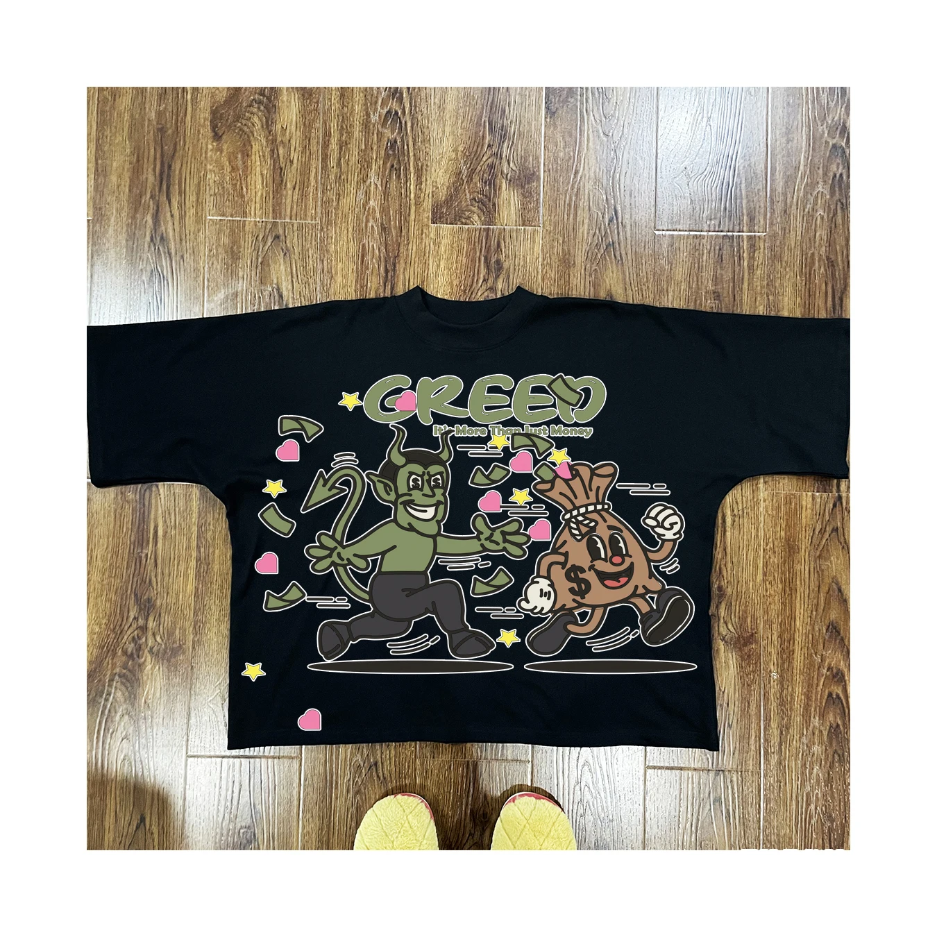 Custom Printing 100% Cotton 300 Gsm Boxy Heavyweight T-Shirts Design All Over Print T-Shirt Cropped Boxy T Shirt Men