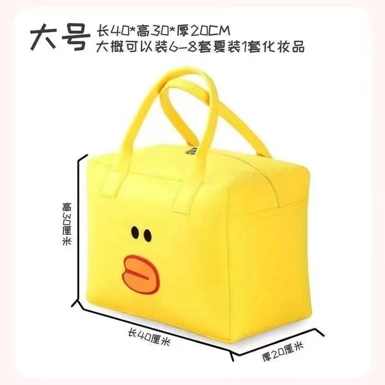 Wholesale Zipper Style Large Capacity Cartoon Travel Felt Tote Bag Lightweight Luggage Storage Duffle Bag With Custom Logo