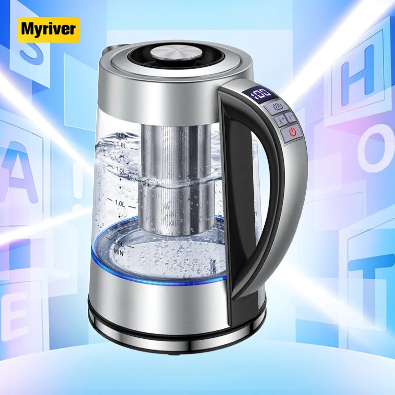 Myriver Easy Fill Removable Tea Filter Infuser Multi Temperature Display Touch Screen Panel Keep Warm Function Digital Kettle