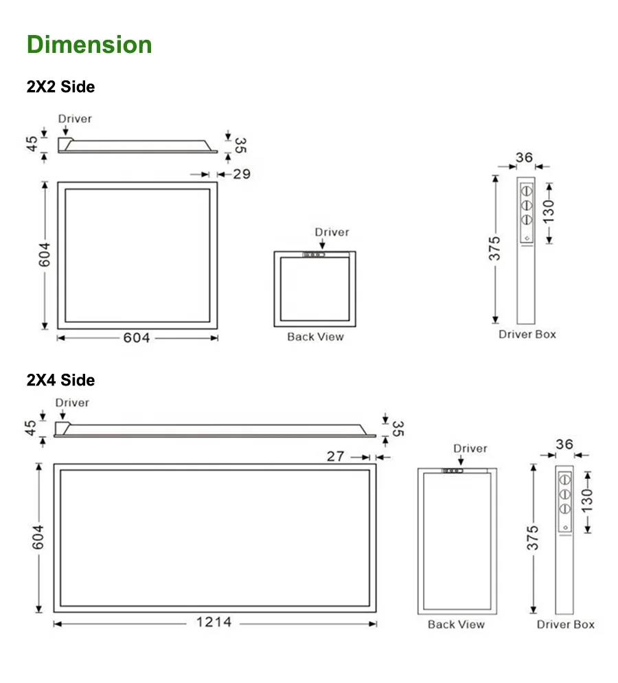 Светодиодная панель ETL DLC 5 1 Premium 2x2 '2x4' 30 Вт 40 50 60 70 3000K 4000K