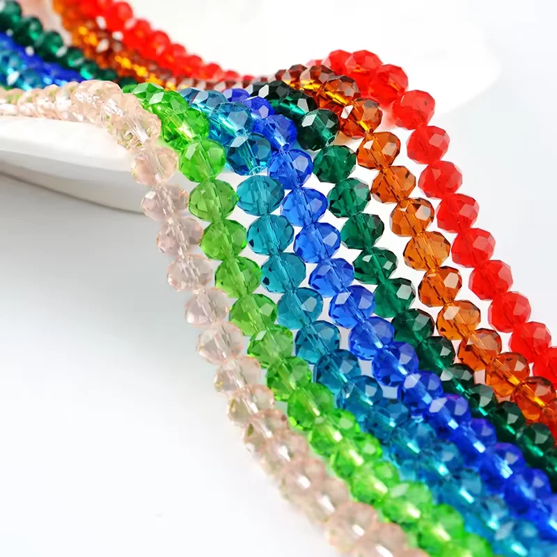 Multicolor Faceted   Rondelle Crystal Glass Beads accessories for DIY and Jewelry Making