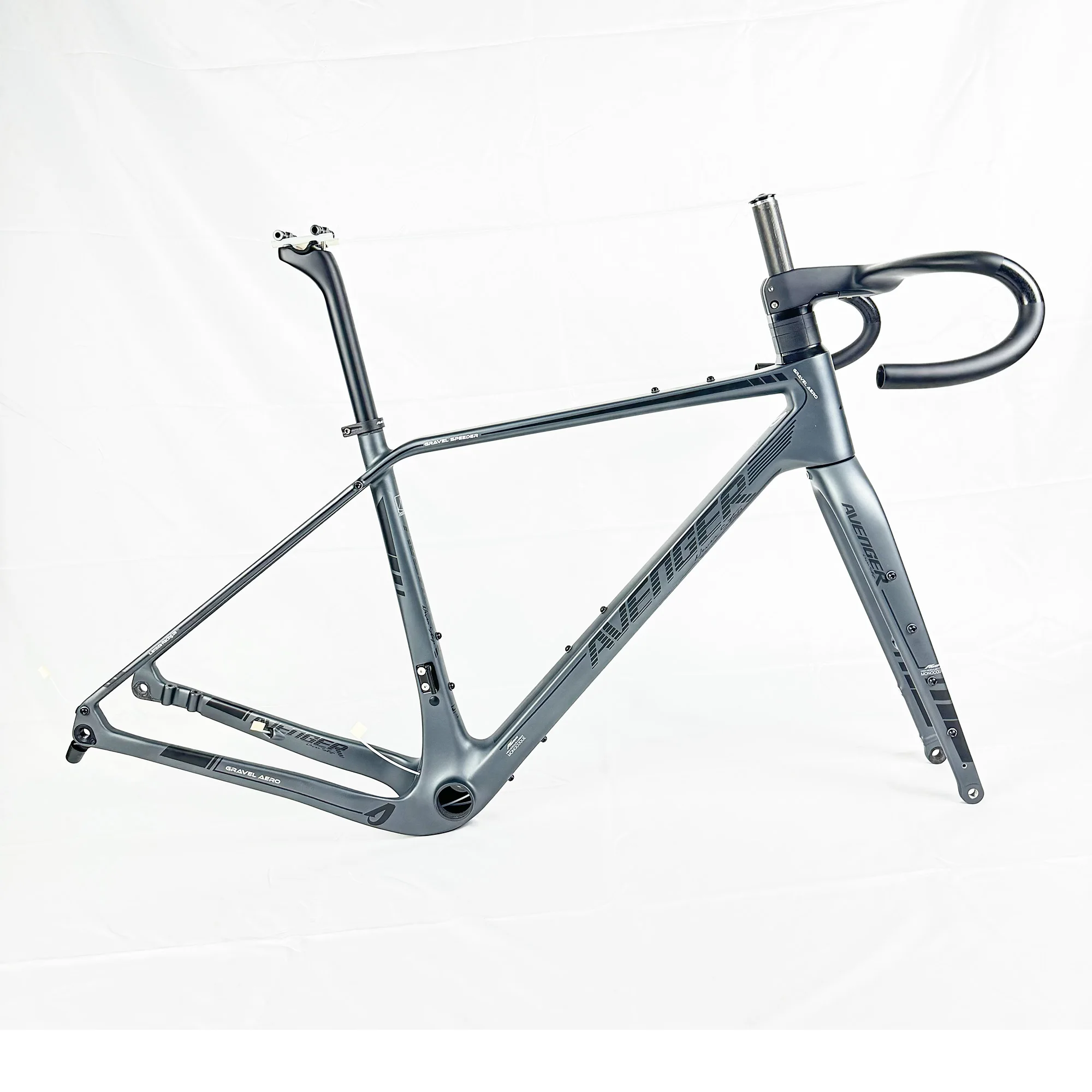 Hongfu new full internal cable routing full carbon Fiber disc brake gravel bike frame FM188 with Avenger paint