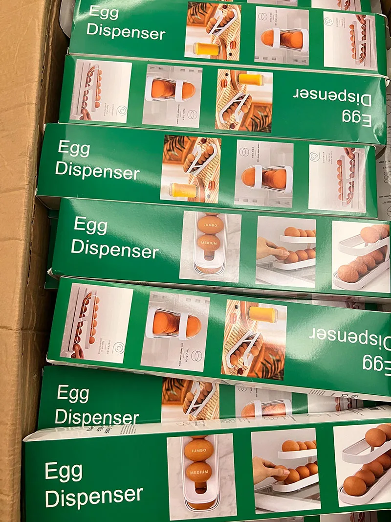 Refrigerator Egg Storage Box Rolling Kitchen Container Eggs Rolling Rack Large Capacity Refrigerator Egg Organizer Holder