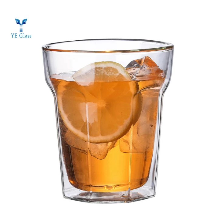 Customized Water Glass Heat Resistant Double Glass Cup Creative Transparent Glass Milk Mug