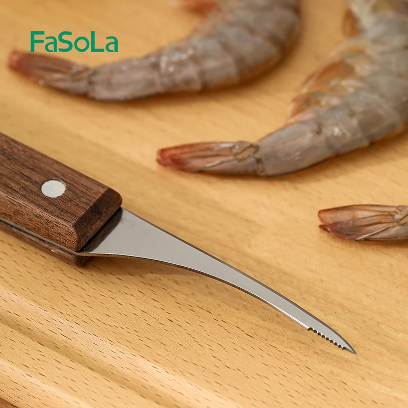 Кухонные инструменты FaSoLa для морепродуктов нож удаления креветок открывания из нержавеющей стали