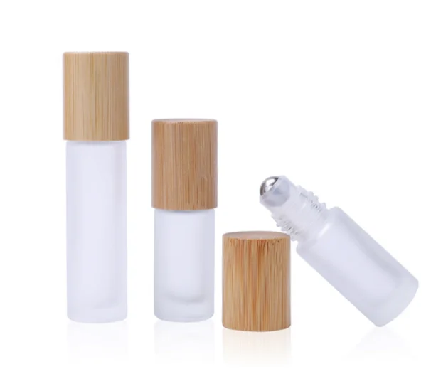 Gemstones Rose Quartz Stainless Steel 10Ml Mental Essential Oil Perfume Roller Ball Cap Insert Glass Roll On Bottles