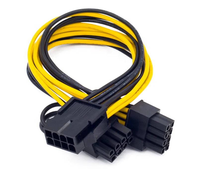 Custom 20cm 30cm18AWG EPS 12V CPU Splitter 8pin to Dual PCI E 6+2 Pin Male for Gigabyte Graphic Cards Power Supply Braided Cable