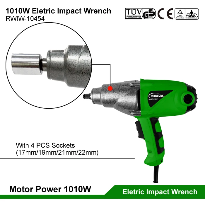 1010W Electric Power Wrench Impact Heavy Duty Portable Corded High Torque Wrench And Sockets Sets Electric Impact Wrench 450NM