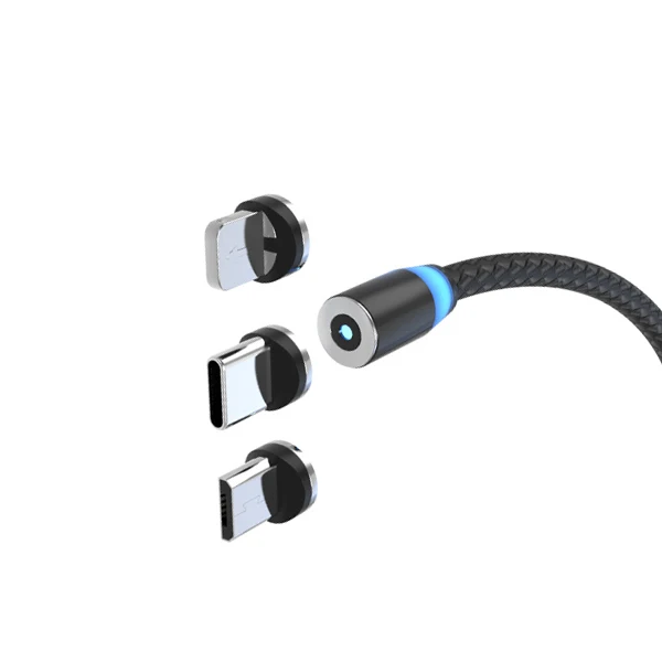 360 540 Degree 2a 3a 5a 3 In 1 USB Smart mobile phone Magnetic Charging usb Cable